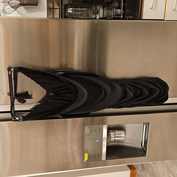 💕BAR III💕 Cowl Neck Halter Swim CoverUp Dress ~ Black S Small NWOT - Picture 5 of 8